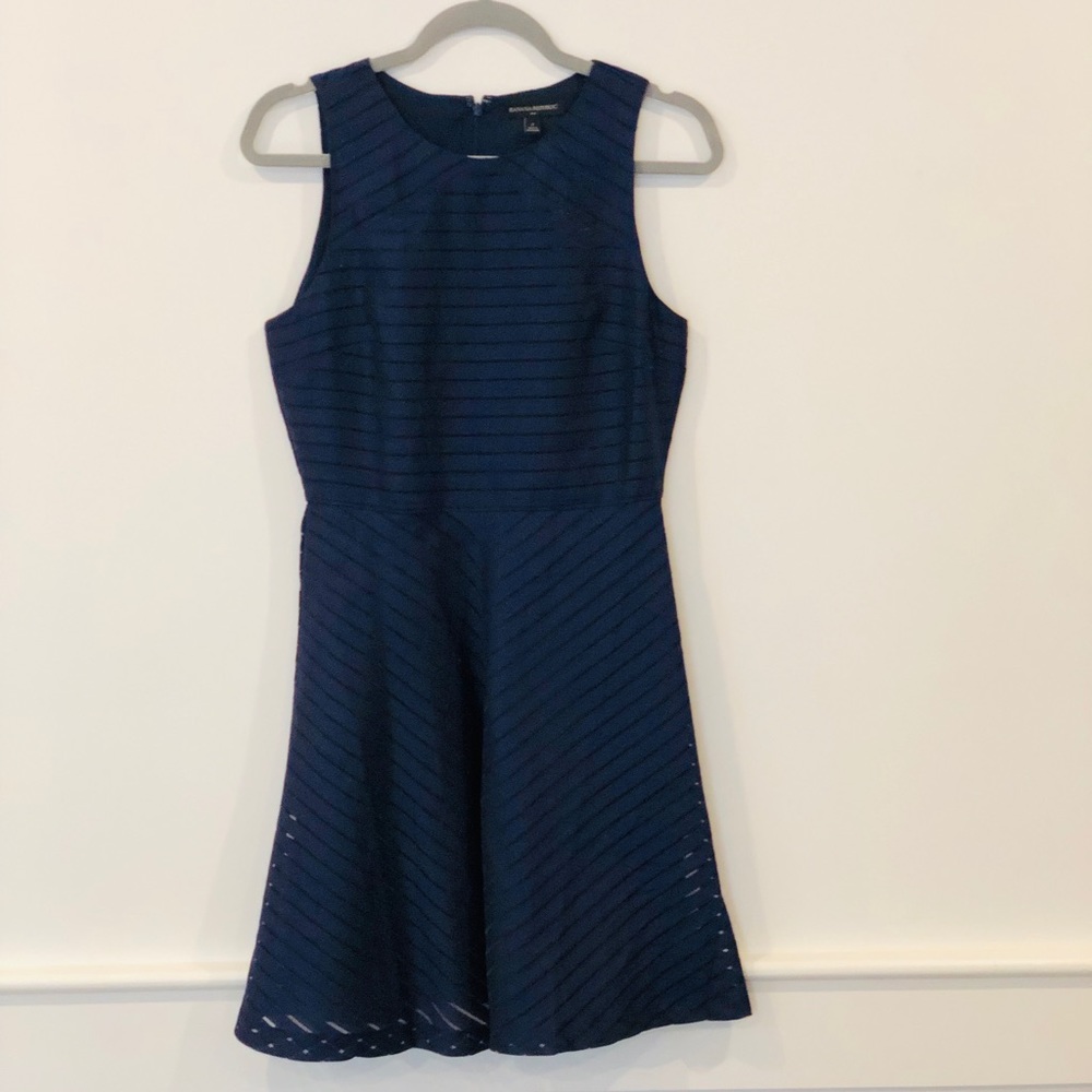 Banana Republic fit and flare navy blue dress